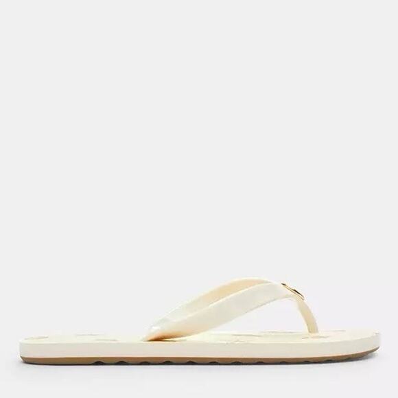 NWT Coach Zayn Flip Flop With Shell Print CBM87 Chalk US 7 - Picture 6 of 8